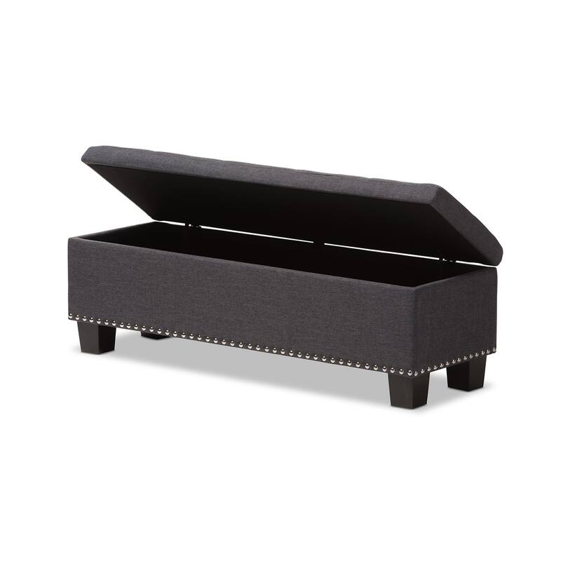 Copper Grove Mendocino Dark Grey Button-tufted Storage Ottoman Bench