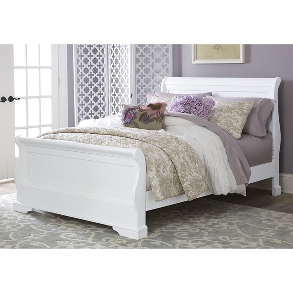 Shop Walnut Street Full Riley White Wood Sleigh Bed with Storage - Free ...