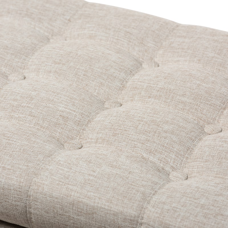 Baxton Studio Alexio Beige Upholstered Tufted Storage Ottoman Bench