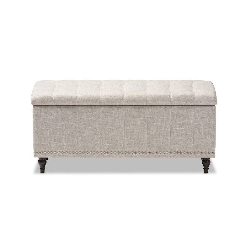 Baxton Studio Alexio Beige Upholstered Tufted Storage Ottoman Bench
