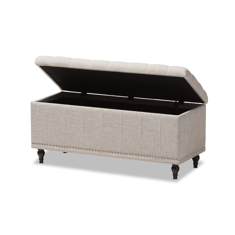 Baxton Studio Alexio Beige Upholstered Tufted Storage Ottoman Bench