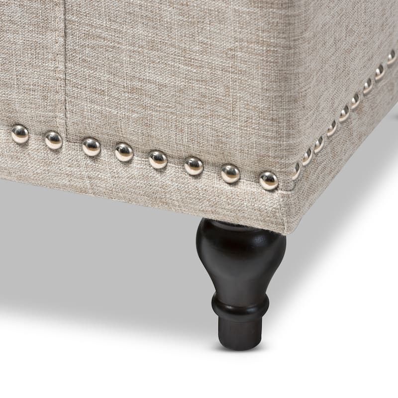 Baxton Studio Alexio Beige Upholstered Tufted Storage Ottoman Bench