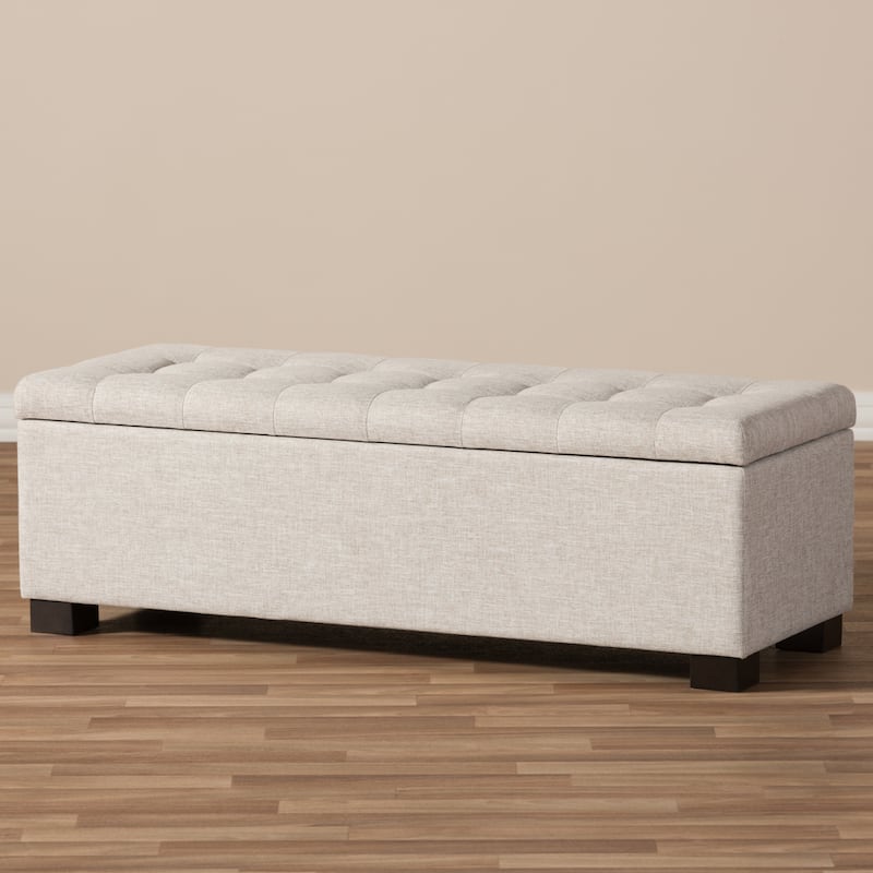 Baxton Studio Alcmene Beige Upholstered Storage Bench