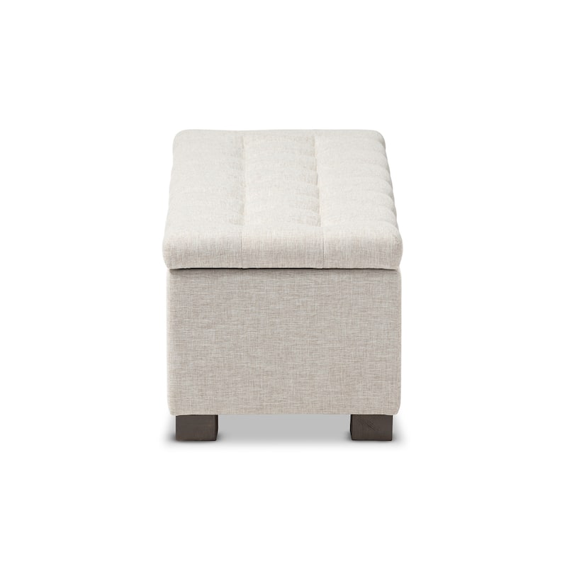 Baxton Studio Alcmene Beige Upholstered Storage Bench