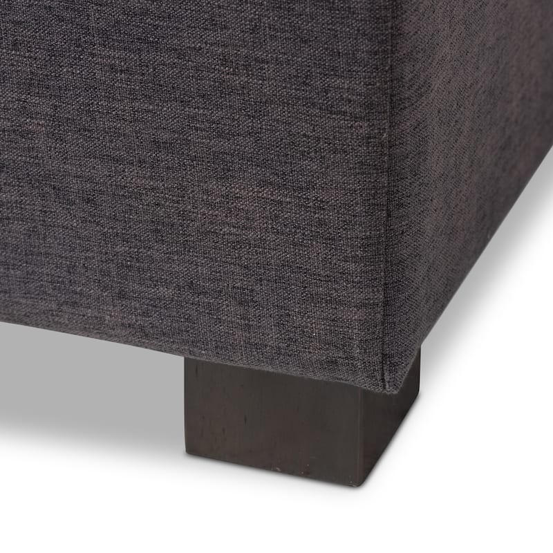 Baxton Studio Alcmene Dark Grey Fabric Tufted Storage Ottoman Bench