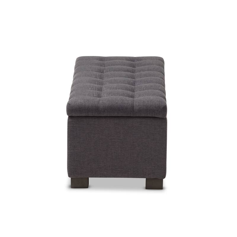 Baxton Studio Alcmene Dark Grey Fabric Tufted Storage Ottoman Bench