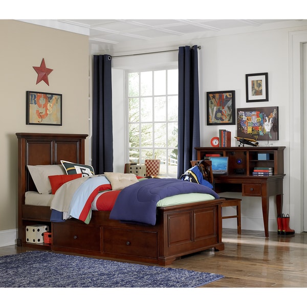 NE Kids Walnut Street Devon Wood Twin Storage Panel Bed
