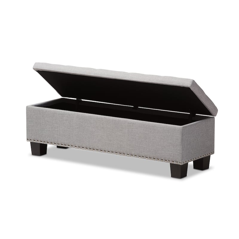 Copper Grove Mendocino Grey/Beige Button-tufted Storage Ottoman Bench
