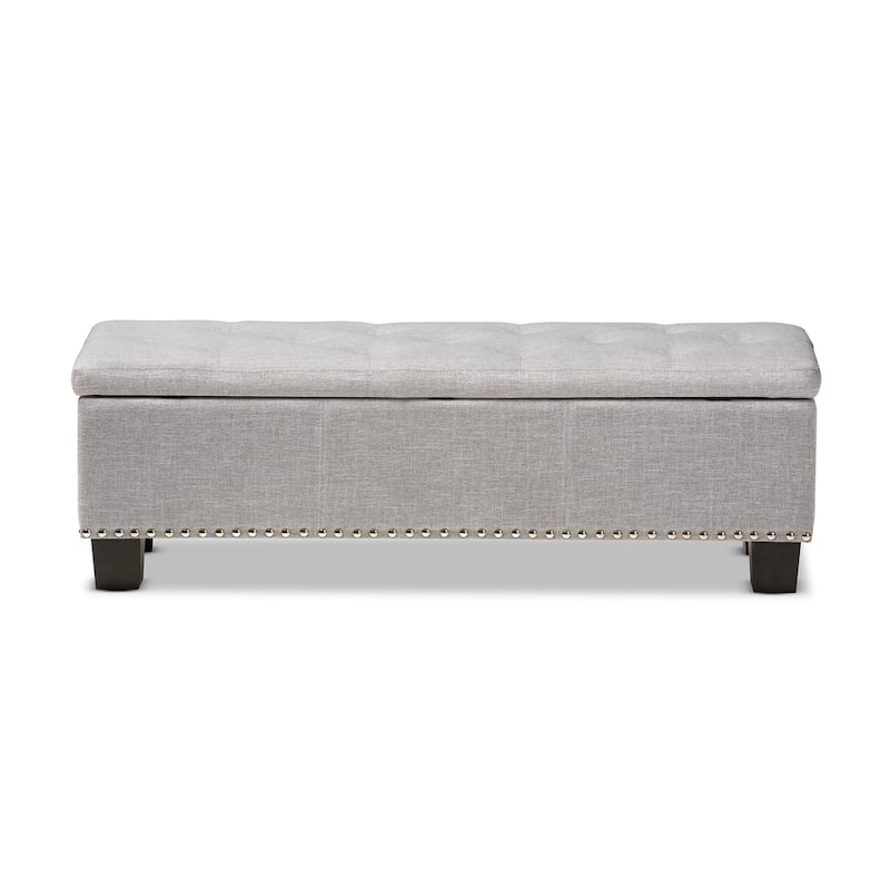 Copper Grove Mendocino Grey/Beige Button-tufted Storage Ottoman Bench