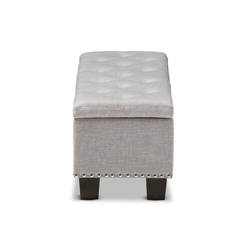 Copper Grove Mendocino Grey/Beige Button-tufted Storage Ottoman Bench