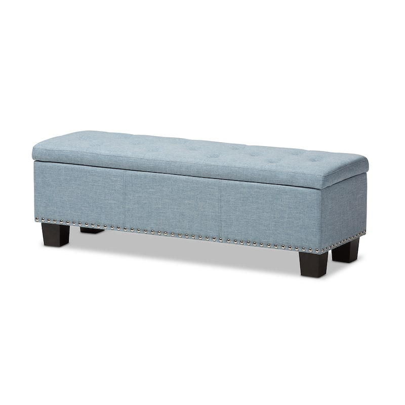 Copper Grove Mendocino Light Blue Button-tufted Storage Ottoman Bench