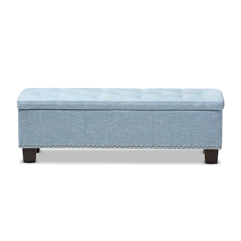 Copper Grove Mendocino Light Blue Button-tufted Storage Ottoman Bench