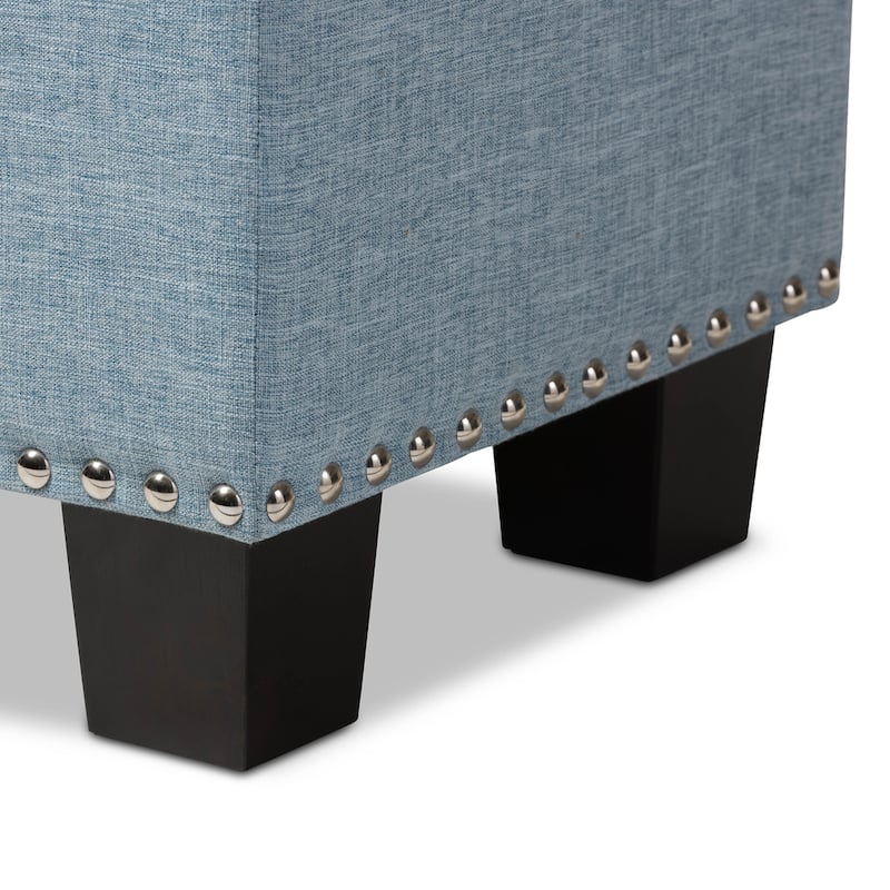 Copper Grove Mendocino Light Blue Button-tufted Storage Ottoman Bench