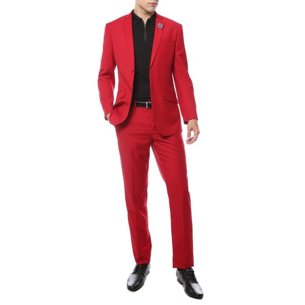 Ferrecci Premium Mod Bright-colored 2-piece Slim-fit Suit