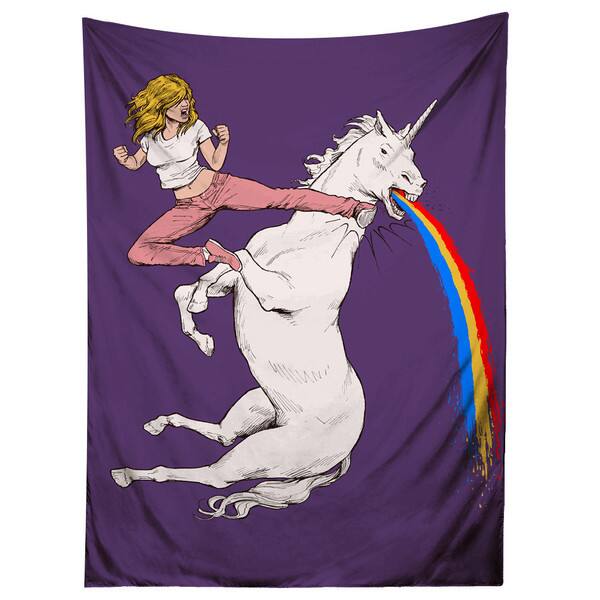 Sharp Shirter Bloodsport Barbie/ Unicorn/ Rainbow Art Tapestry - Bed Bath &  Beyond - 11985434