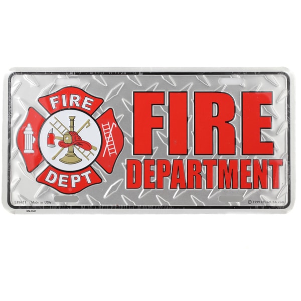 Fire Department License Plate - Free Shipping On Orders Over $45 ...