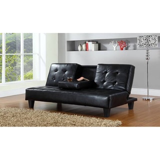 DHP Julia Cup Holder Convertible Futon Sofa Bed - Free Shipping ... - Hodedah Sofa Bed With Cup Holders