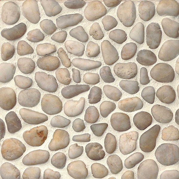 Shop Bedrosians Polished-Pebble Stone Tiles (Pack of 11 Sheets) - Free ...