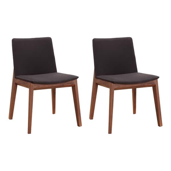 Aurelle Home Derek Modern Solid Walnut Dining Chairs Set Of 2 Overstock 11987585