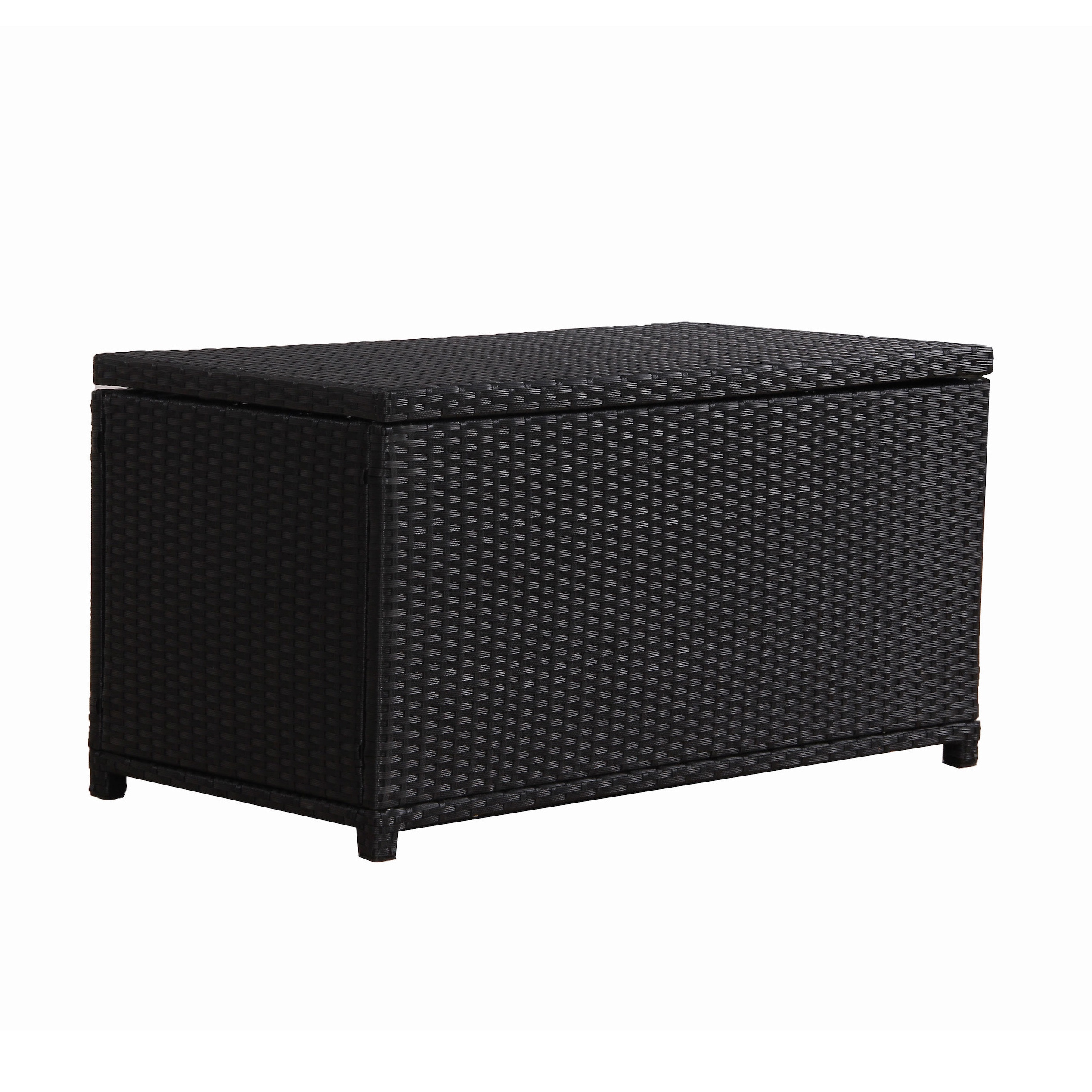 Shop Broyerk Outdoor Black Wicker Cushion Storage Box Free