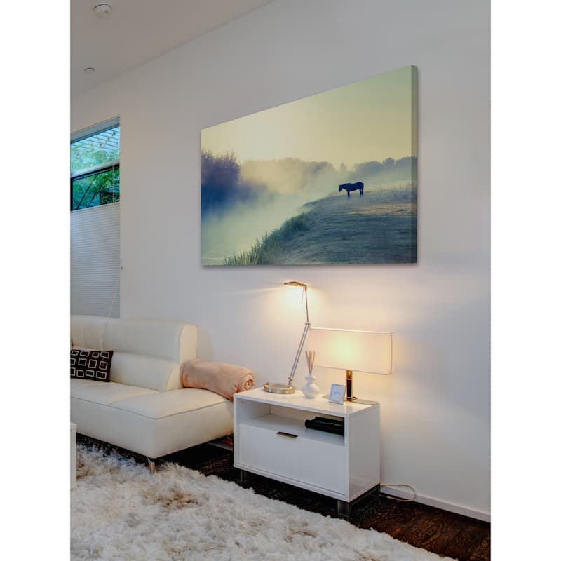 Marmont Hill 'Horse in the Fog' Painting Print on Wrapped Canvas - Multi-Color