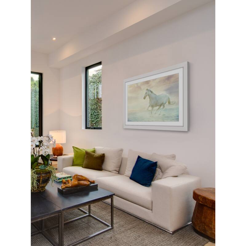 Marmont Hill 'Galloping Through the Water' Framed Painting Print