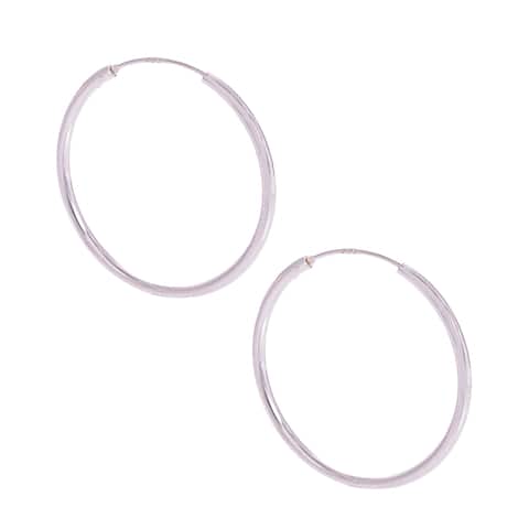 Pori White Sterling Silver 1.5-millimeter x 30-millimeter Endless Hoop Earrings