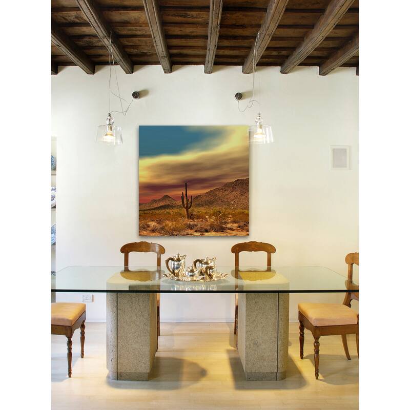 Marmont Hill 'Lone Cactus' Painting Print on Wrapped Canvas - Multi-Color
