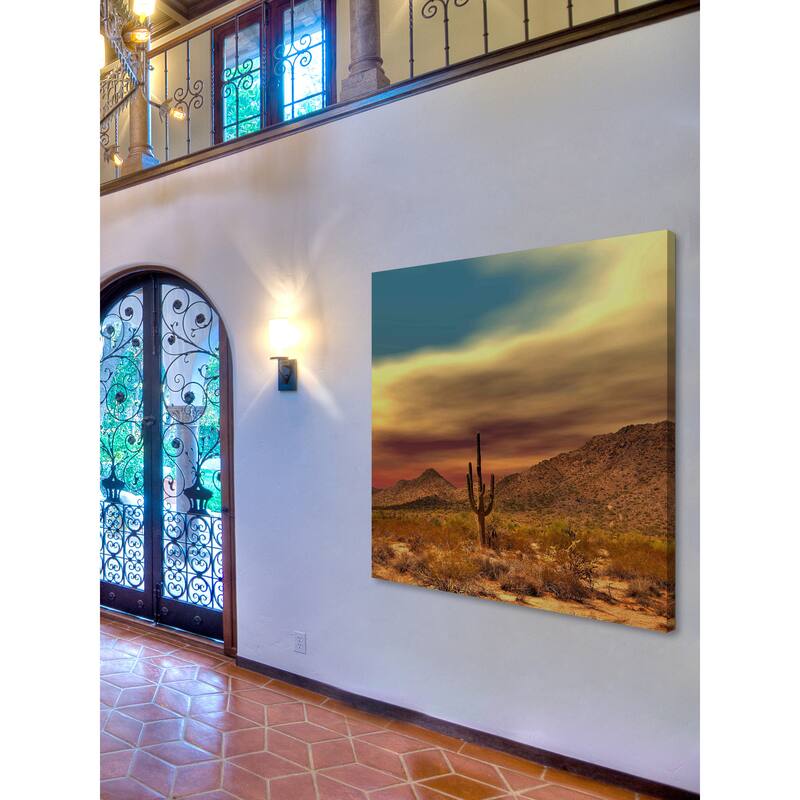 Marmont Hill 'Lone Cactus' Painting Print on Wrapped Canvas - Multi-Color
