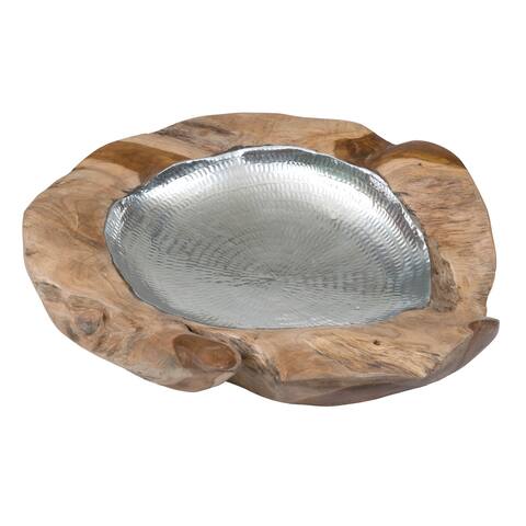 Reclaimed Wood and Aluminum Decorative Bowl