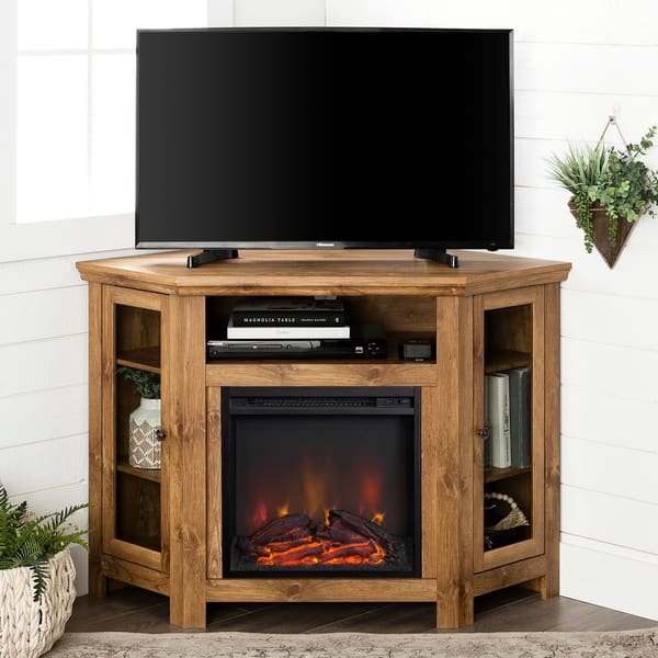 Rustic Corner Electric Fireplace Tv Stand - Fireplace World