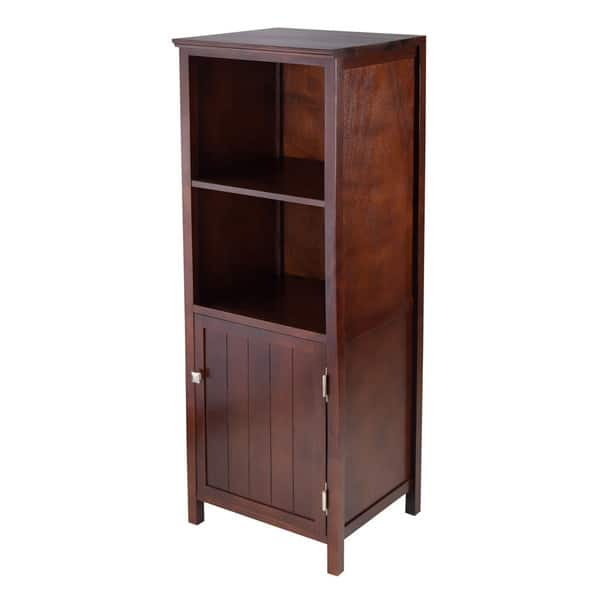 Winsome Brooke Jelly Walnut Wood Storage Cupboard with 2 Shelves and ...