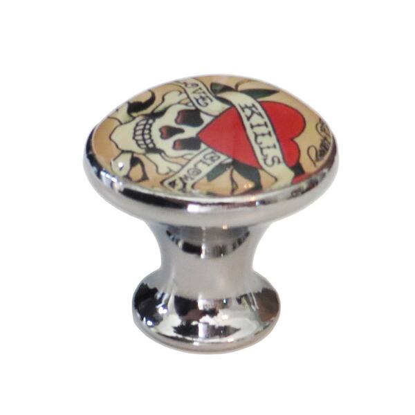 Shop Love Kills Slowly Skull Glass Drawer Door Cabinet Pull