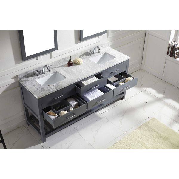Caroline Estate 72-inch Double Vanity Set with Single Full Mirror - Bed Bath & Beyond - 11991158