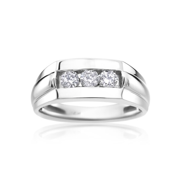 SummerRose Men's 14k White Gold 1/2ct Diamond Ring