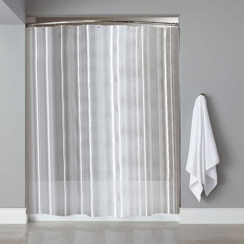 Heavy Weight 13 Gauge PEVA Shower Liner With Reinforced Mesh Header - Clear