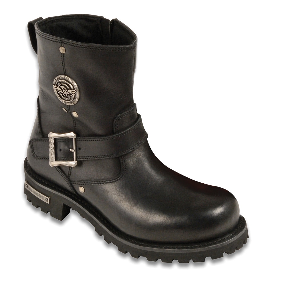 leather boots for men black
