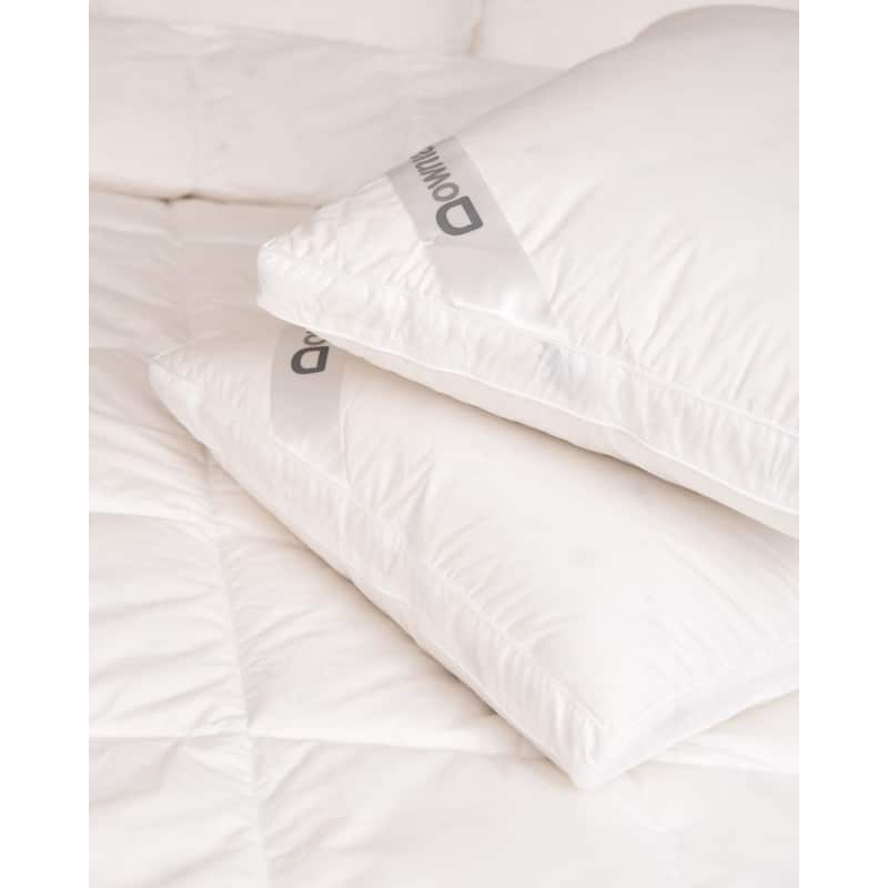 Downia White Goose Down Double Surround 330-thread Count Pillow - On ...