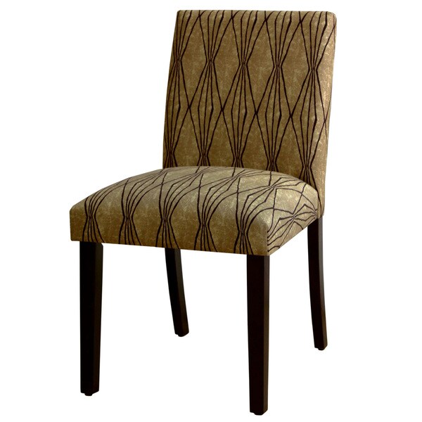 Skyline Furniture Espresso Hand Shapes Flax Polyester Skyline Furniture Espresso Hand Shapes Flax Polyester Polyurethane Rubberwood Uptown Dining Chair