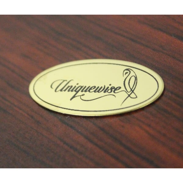 Wood 46inch Suit Valet Rack Stand With Gold Accents Bed Bath