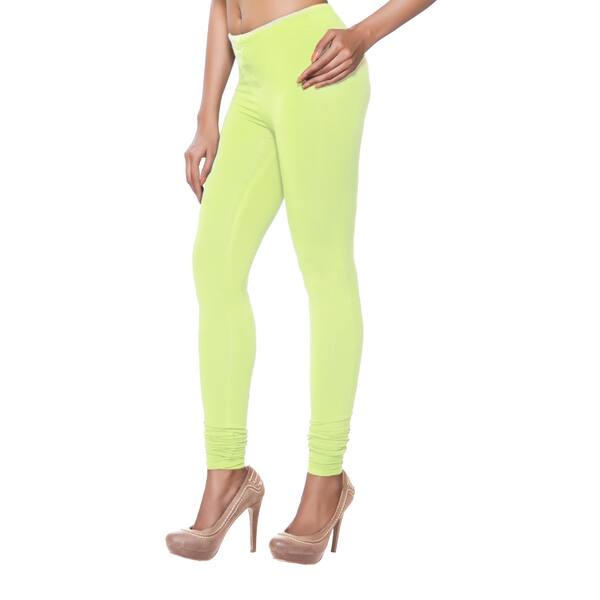 Shop Handmade In Sattva Women S Indian Solid Green Leggings India