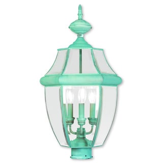 Livex Lighting Monterey Verdigris 3-light Outdoor Post Lantern - Bed ...