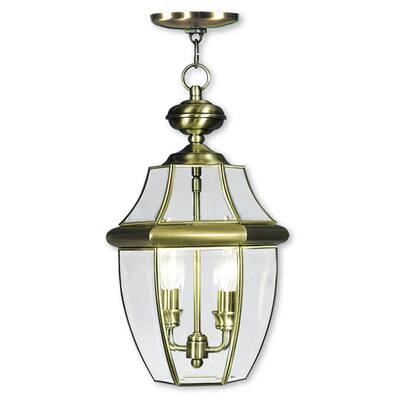 Livex Lighting Monterey Gold Antique Brass 10.5-inch x 19-inch 2-light Outdoor Chain Lantern