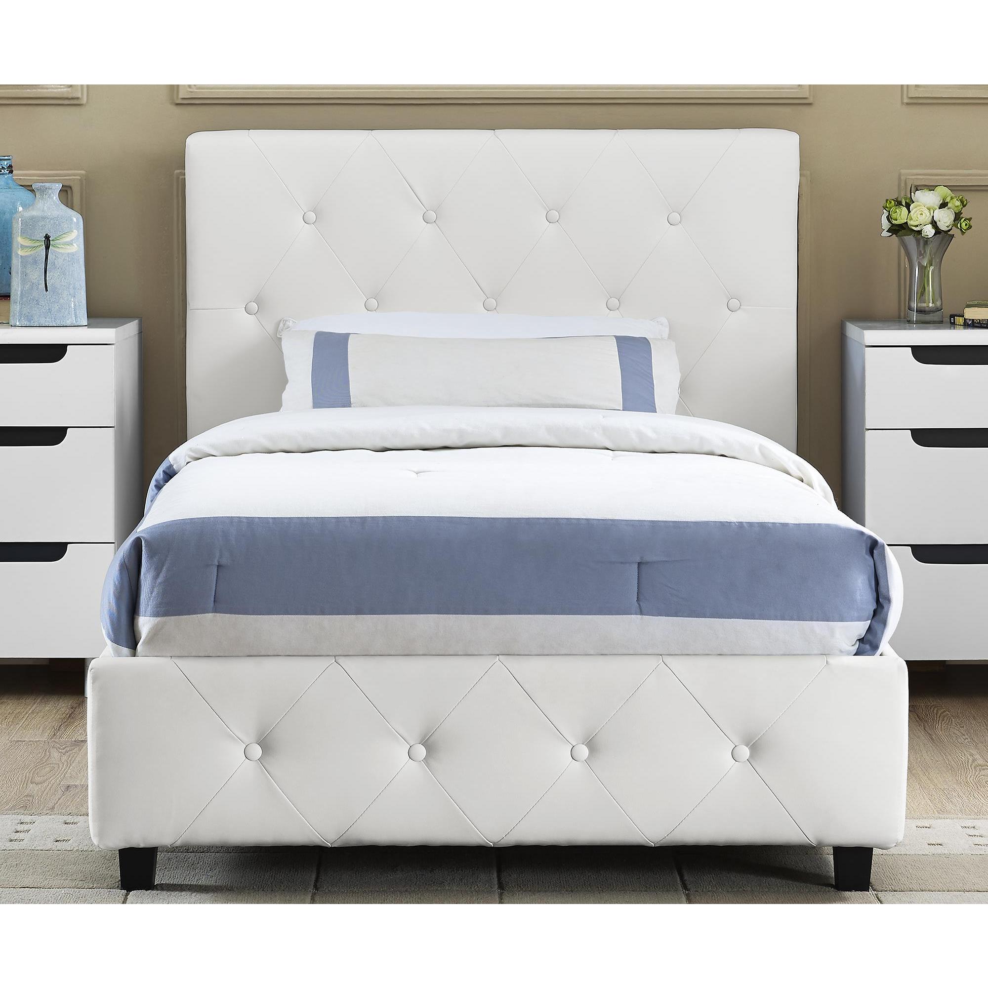 Shop Porch Den Bristol White Faux Leather Twin Size Bed On