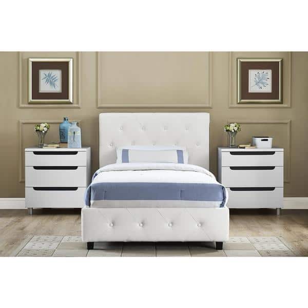 Shop Porch Den Bristol White Faux Leather Twin Size Bed On