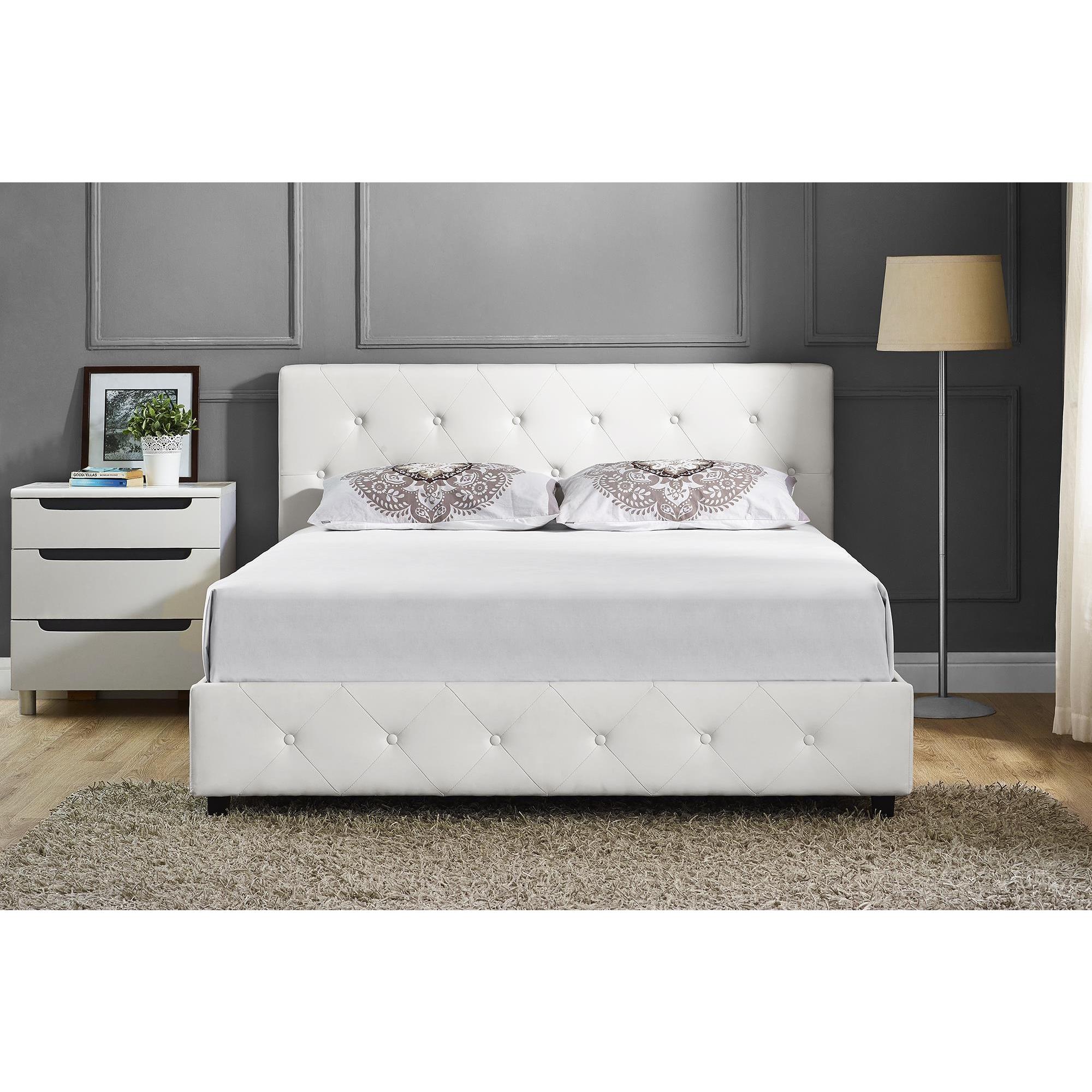 Porch Den Bristol White Faux Leather Full Size Bed Porch Den Bristol White Faux Leather Full Size Bed