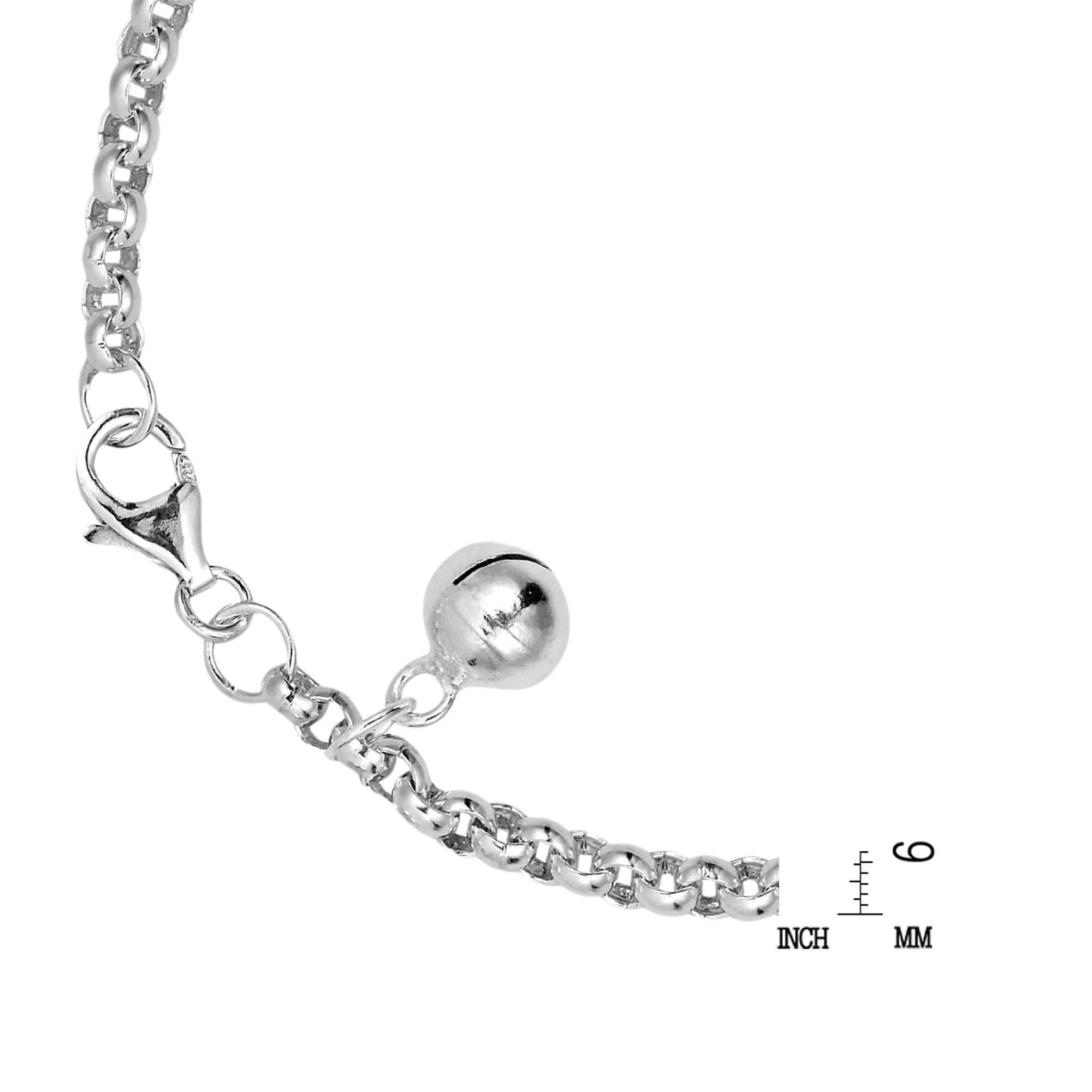 0.24 Inches Wide Sterling Silver Childrens ID Bracelet 6 Inches