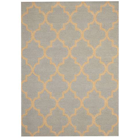 Handmade One-of-a-Kind Trellis Wool Rug (India) - 5' x 7'