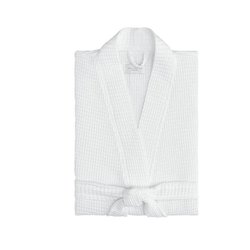 Unisex Cotton Kimono Robe - White - S/M
