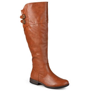 pop womens foster riding boots stacked heel buckle